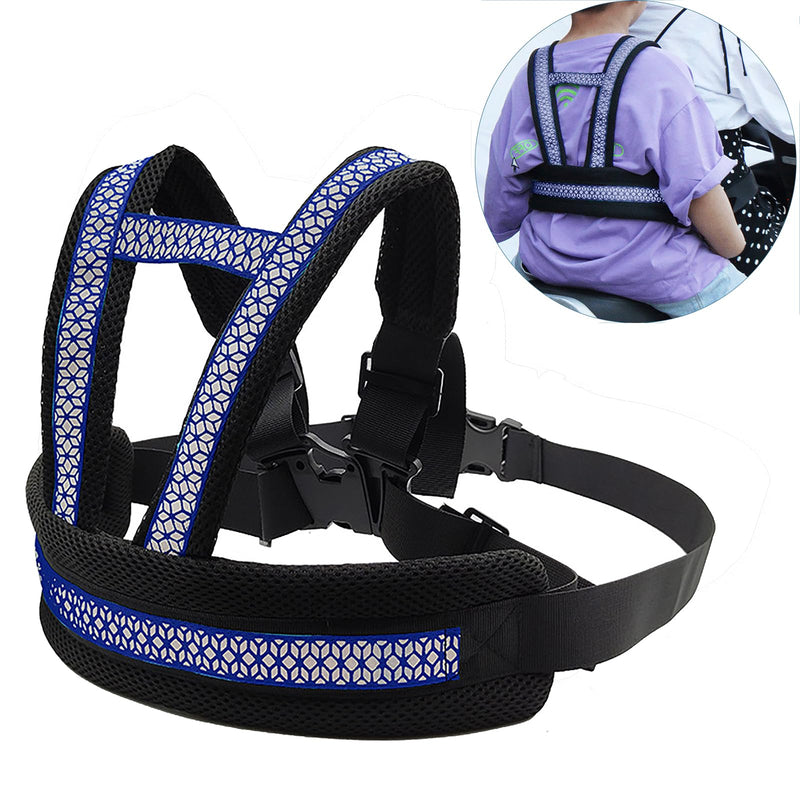 [Australia] - Holiberty Child Motorcycle Safety Harness for Kids Anti-Fall Bike Motorcycle Shoulder Belt Cycling Walking Harness Age 2-12 Blue 