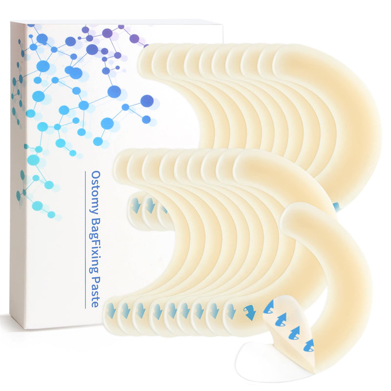 [Australia] - 20PCS Ostomy Supplies,Ostomy Barrier Strips,Elastic Barrier Adhesive Tape Strips for Colostomy Bags Curved Ileostomy Tape for Stoma Urostomy Bag 
