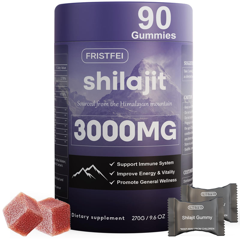 [Australia] - Pure Himalayan Shilajit Gummies for Men & Women - 100% Natural & Organic | 85+ Trace Minerals & Fulvic Acid | 90 Count | Individually Packaged 90 Count (Pack of 1) 