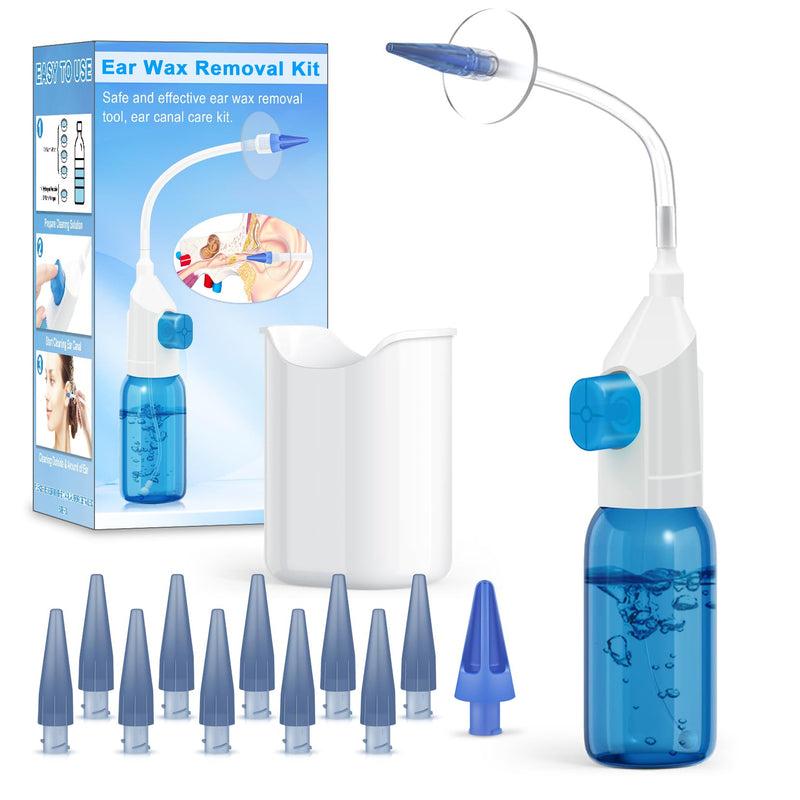 [Australia] - Ear Wax Removal Kit, Ear Cleaning Kits Manual Safe Ear Irrigation Flushing System, Effective Ear Cleaner Earwax Removal Kit, Ear Wax Removal Tool with Ear Basin and 10 Ear Tips 