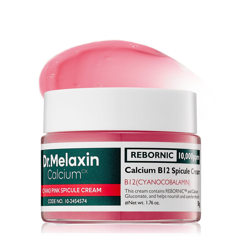 Dr.Melaxin Cyano Pink Spicule Cream with Calcium & Vitamin B12, Spicule Treatment for Dark Circles & Fine Lines, Niacinamide for Hydrating & Firming, 1.69 fl.oz
