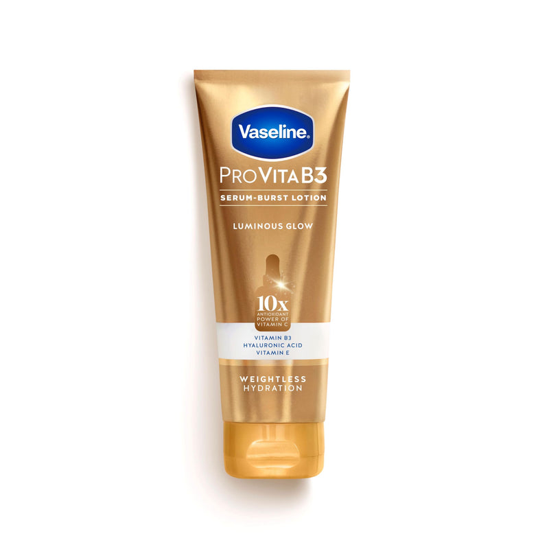 Vaseline Pro VitaB3 Serum Burst Lotion Luminous Glow Healthy, Glowing Skin, Lightweight 10x Antioxidant Power of Vitamin C with Vitamin B3, Hyaluronic Acid & Vitamin E, 7.5 Fl Oz | Body moisturizer for dull-looking skin with Vitamins C, E, Niacinamide,...