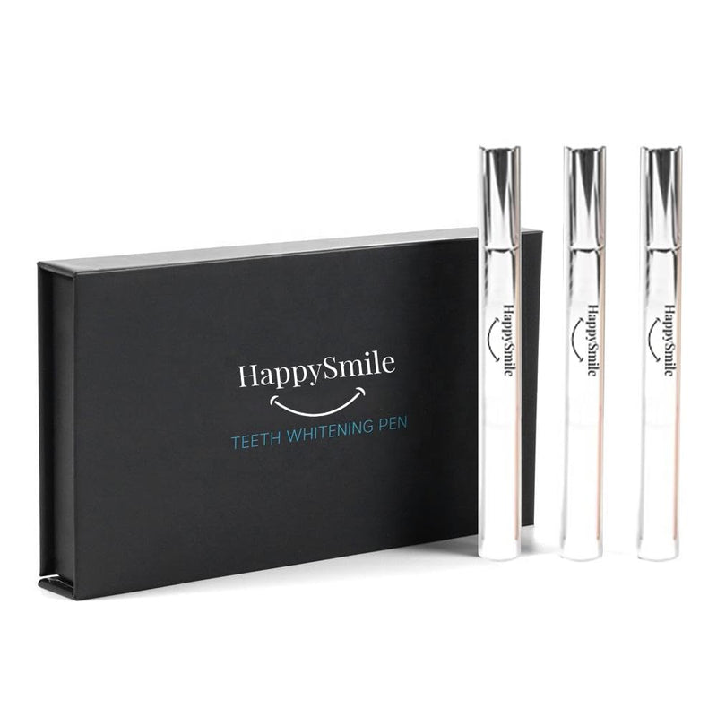 [Australia] - HappySmile Premium Teeth Whitening Pen Set of 3 - Achieve a Brighter Smile, Easier Than Strips or Other Whitening Kits - Professional Results, Gentle on Sensitive Teeth 