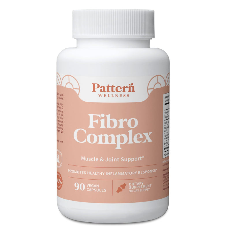 Pattern Wellness Fibro Complex Supplement – 90 Vegan Capsules | Formula with BioPerine® for Nutrient Absorption – Supports Muscle, Joint & Mobility Health 90 Count (Pack of 1)