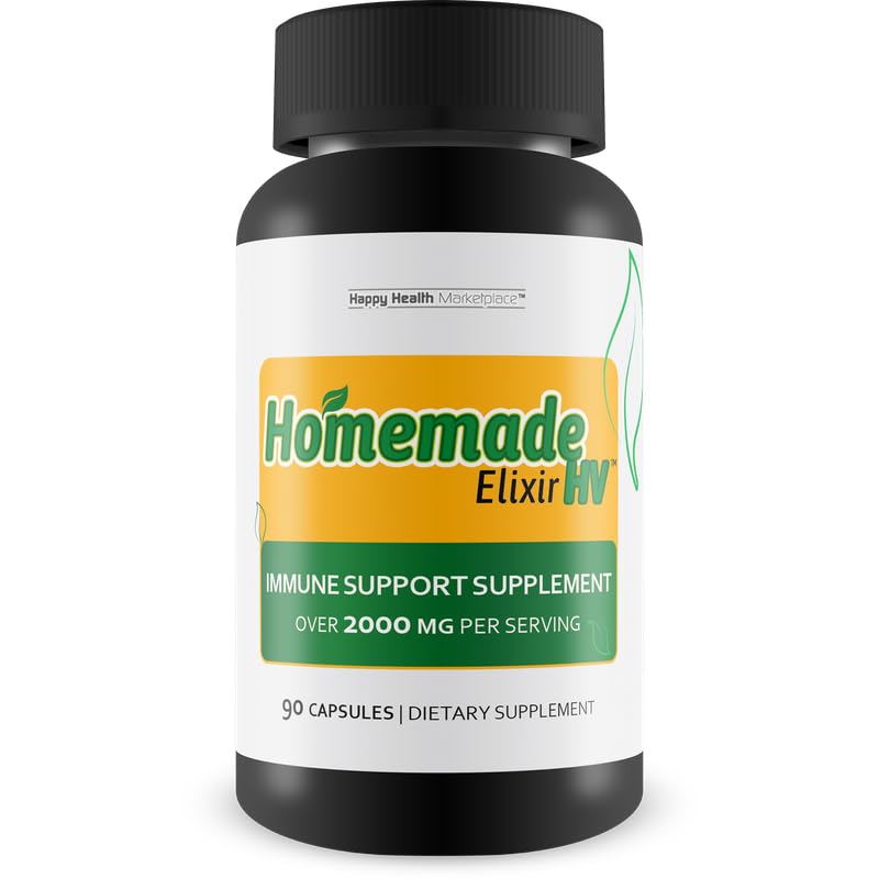 Homemade Elixir HV - Our Best Immune Support Supplement - Herbal Vitamin Immune Support Capsules - Our Best Immune Pills Nature Vitamin D Zinc C Best Herbs Vitamins