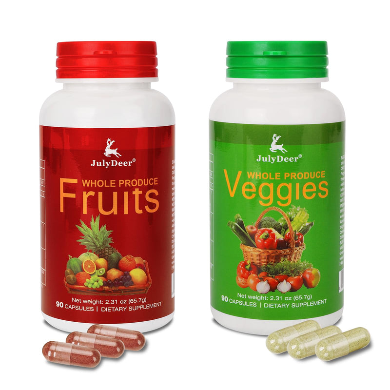 Fruit and Veggies Supplement Balance of Natural 16+18 Fruit & Veggies Blend | Ingredients Natural – 2 Bottles 180 Total Vegetarian Capsules | Fresh Superfood Formula with Vitamins and Minerals Veggie Fruit