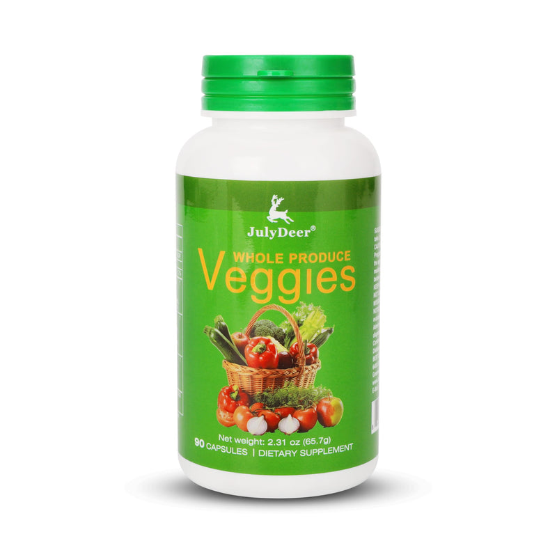 JulyDeer Veggies Supplement Balance of Natural – 90 Total Vegetarian Caps | 18 Whole Veggie Blend | Fresh Superfood Formula with Vitamins and Minerals for Daily Energy Replenishment, Boosting Vitality
