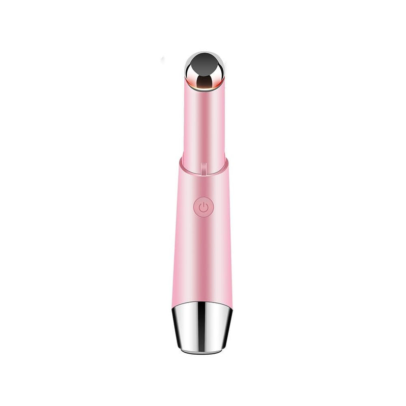 Electric Eye Massager Wand, Rechargeable Facial Massager, Facial Vibrating Treatment, LED Light Treatment, for Dark Circles, Eye Bags, Puffiness Under Eyes(Pink) Pink