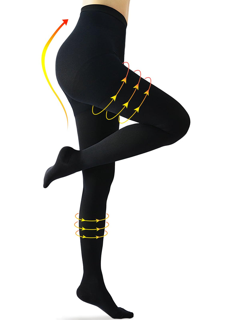 [Australia] - CASMON 15-20 mmHg Medical Compression Pantyhose for Women & Men, Closed Toe Compression Tights for Varicose Veins Edema Black X-Large 