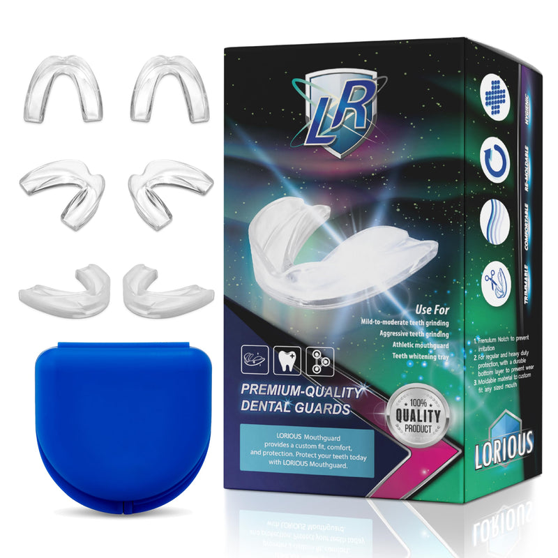 [Australia] - Moldable Mouthguards Pack of 6 in 3 Different Sizes– Customizable, Moldable, Trimmable Dental Night Guard for Teeth Grinding, Clenching, Athletic Sports, and Whitening Tray 