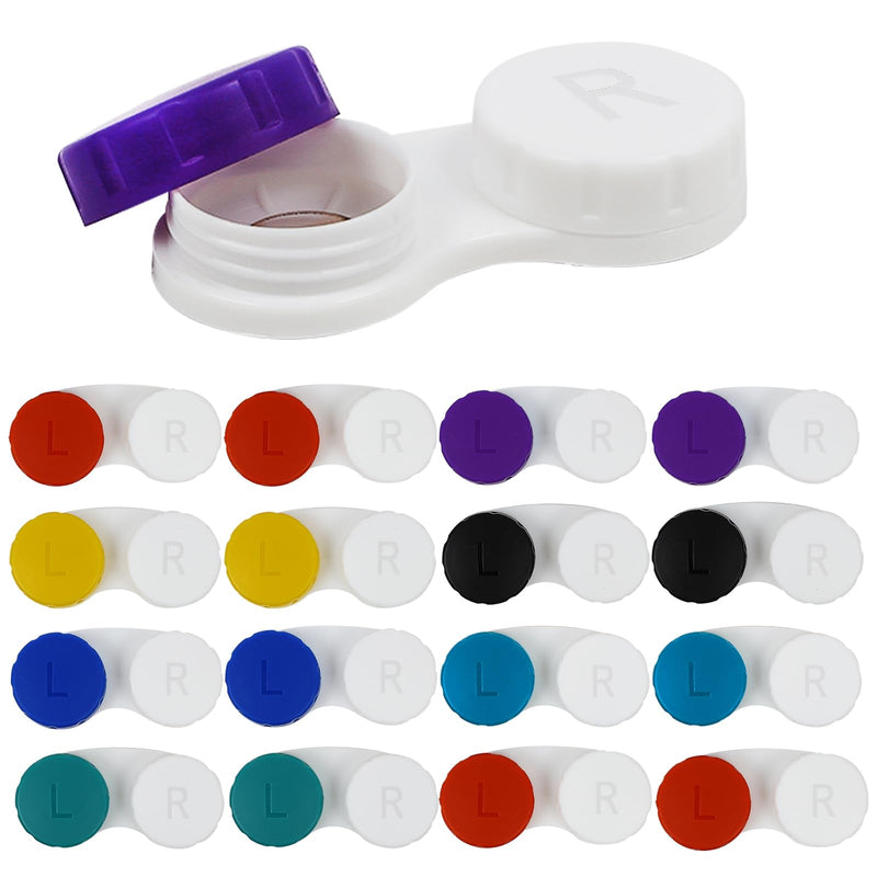 [Australia] - 16 Pack Contact Lens Case Box, Mini Contact Lens Case, Colorful Bulk Box Holder Container 