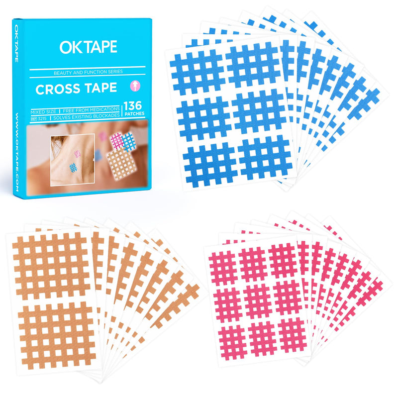 [Australia] - OK TAPE Cross Tape for Muscle Trigger Points and Acupuncture Points,Strong and Versatile for Home, Office, and Outdoor UseÔºåMix Box, 136PCS 