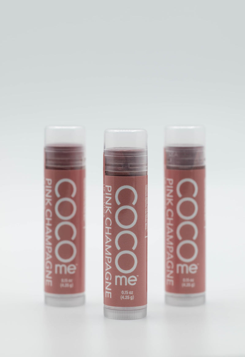 CocoMe Color Tinted Lip Balm (Pink Champagne) -All Natural Organic Coconut Oil and Beeswax for moisture and nourishment | Hydrates & Protects For 24 Hours, Helps Soothe & Repair, Rich in Vitamin E & A (Pink Champagne) Pink Champagne