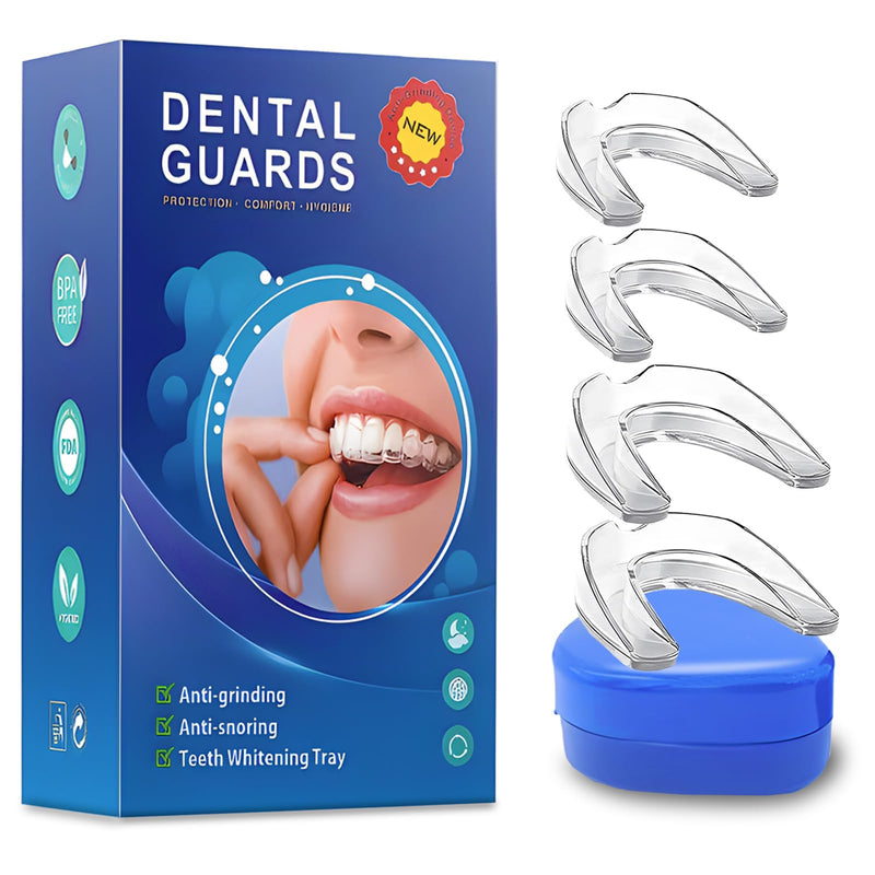 [Australia] - Mouth Guard for Grinding Teeth at Night, Mouthguards for Grinding of Teeth, Night Guards for Teeth Grinding, Reusable Mouth Guard for Sleeping, Bite Guard(2 Sizes, 4 Pcs) New 4 Count 
