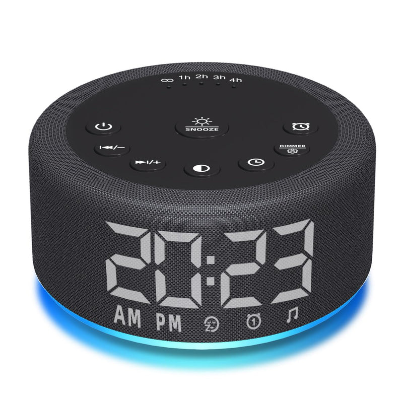 [Australia] - 【3 in 1】 Sound Machine Alarm Clock Night Light White Noise Machine with 27 Sleeping Sounds for Baby Kids Adults 32 Level Volume Auto Off Timer Memory Function Digital Clock with 30 Wake Up Sounds Light black 