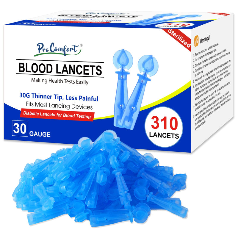 [Australia] - Twist Top Lancets for Lancing Devices, 310 Count, 30 Gauge Lancet for Blood Sugar Test, Diabetic Lancets, Blue, 310 PCS 