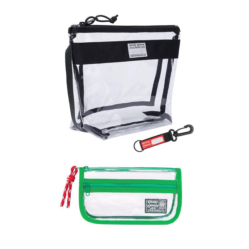 Rough Enough Clear Toiletry Bag TSA Approved Travel Makeup Bags Set