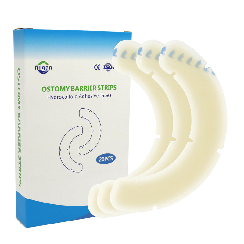 [Australia] - 20pcs Ostomy Barrier Strips, Elastic Medical Hydrocolloid Adhesive Tapes, Ostomy Supplies Wafer Extenders for Colostomy Bags 