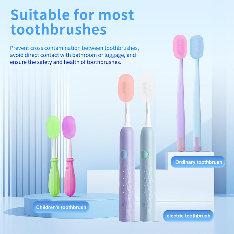 [Australia] - 6 Pcs Toothbrush Covers Toothbrush Covers CapsÔºåReplaceable Electric Toothbrush Head Cover Silicone Toothbrush Protector Cap for Household Travel, Bathroom, GymÔºåCamping 