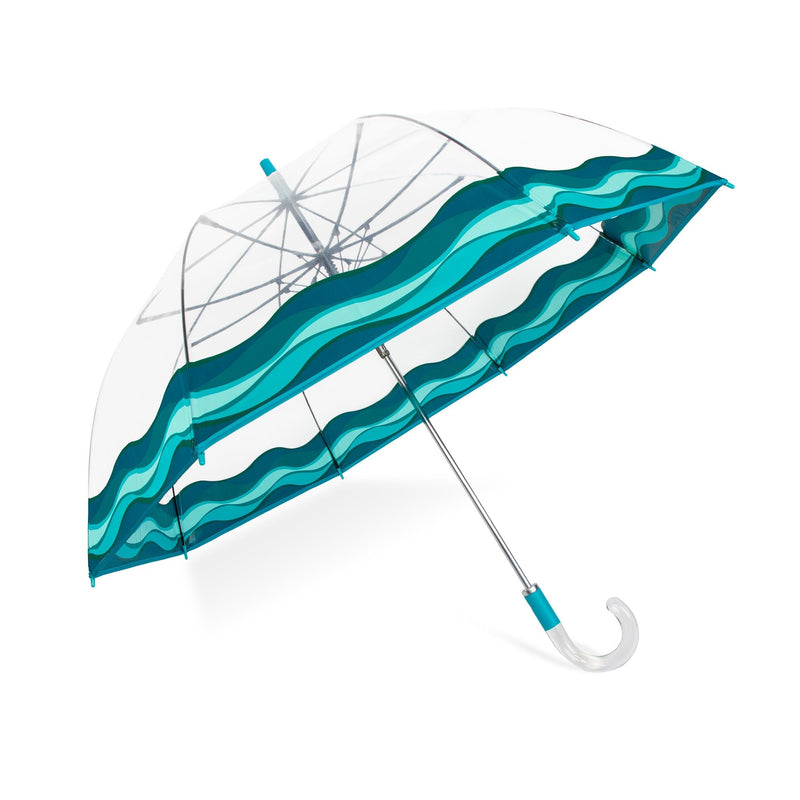 ShedRain Auto Open Bubble Umbrella – See Through, Rain & Windproof, for Weddings, Proms, Events Waves of Capri