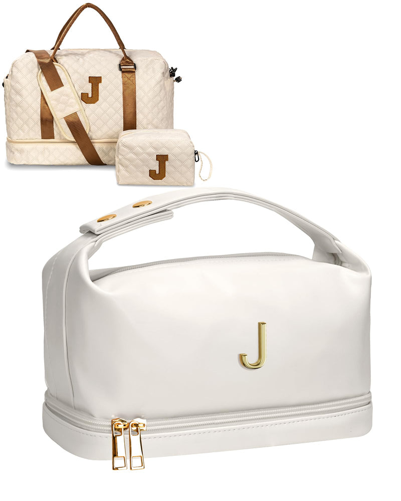 Personalized Cosmetic Bag + Personalized Travel Duffel Bag, Gift for Her