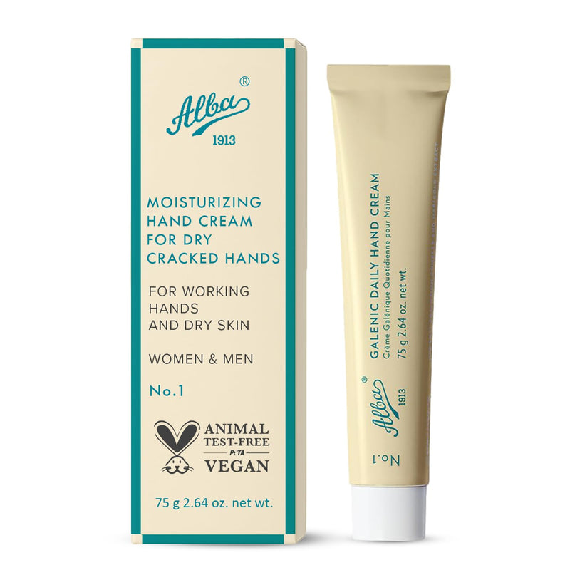 [Australia] - Alba1913 Vegan Daily Hand Cream for Dry Cracked Hands for Women & Men - Moisturizing, Fast Absorbing, Non-Greasy Cream for Working Hands, and Dry Skin, Soothes Skin Irritation - Travel Size 2.64 fl oz 2.64 Ounce (Pack of 1) 