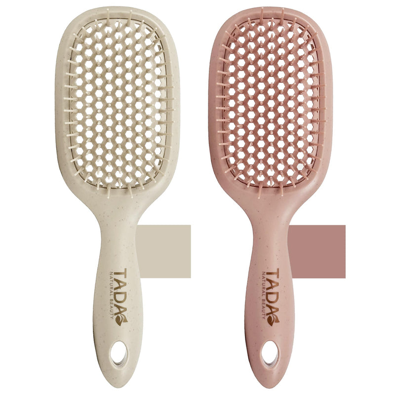 [Australia] - TADA Natural Beauty Hair Brush Detangler for Curly, Thick, Wavy, and Thin Hair - Ventilation Holes for Quick Drying and Styling, Detangler Brush for Women, Men, Kids (4 Colors) (2PK #2) 2PK #2 