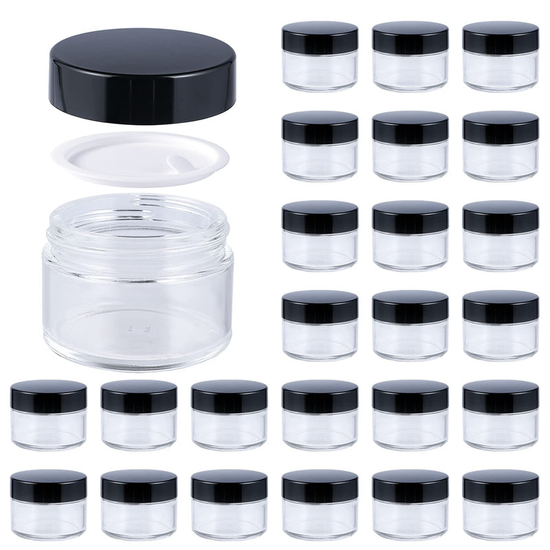 1oz 40Pack Clear Glass Jars with Lids Sets and 2oz 30Pack Empty Cosmetic Containers Round Airtight Glass Jars