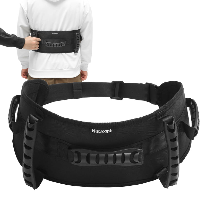 Gait Belt Transfer Belt for Senior with 5 Handles Gait Belts with Quick Release Buckle Transfer Belt for Elderly, Handicap, Physical Therapy (Black) Black