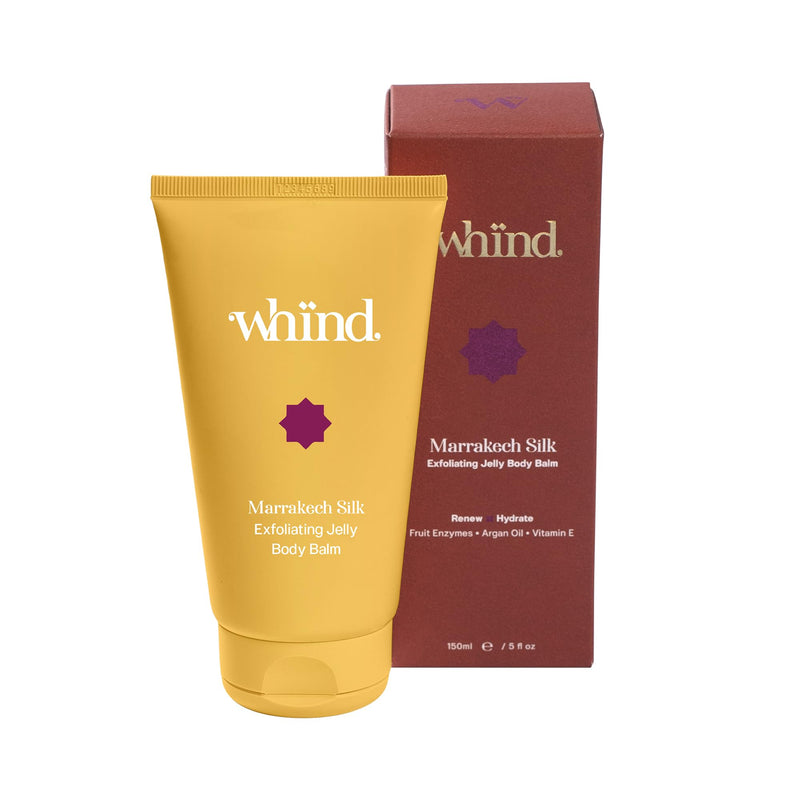 WHIND Marrakech Silk Exfoliating Body Scrub Jelly Balm – Hydrating Vitamin E Shower Scrub for Glowing Skin – Gentle Exfoliator & Moisturizer – 150ml