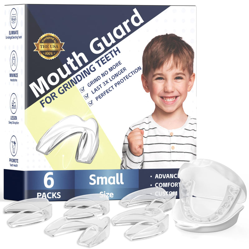 [Australia] - 6 Pack Kids Mouth Guards,Comfortable Custom Kids Dental Guards for Grinding Teeth, Moldable Child Night Guards for Clenching Teeth, Bruxism, TMJ, Teeth Whitening Tray & Sports 