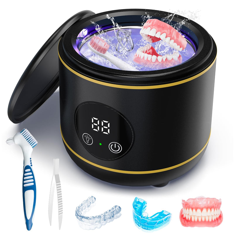 [Australia] - BlueFire Ultrasonic Retainer Cleaner for Dentures, Mouth Guard, Night Guard, Jewelry, 45kHz Professional Dental Ultrasonic Cleaner, Portable Ultrasonic Retainer Cleaner for Home Travel 