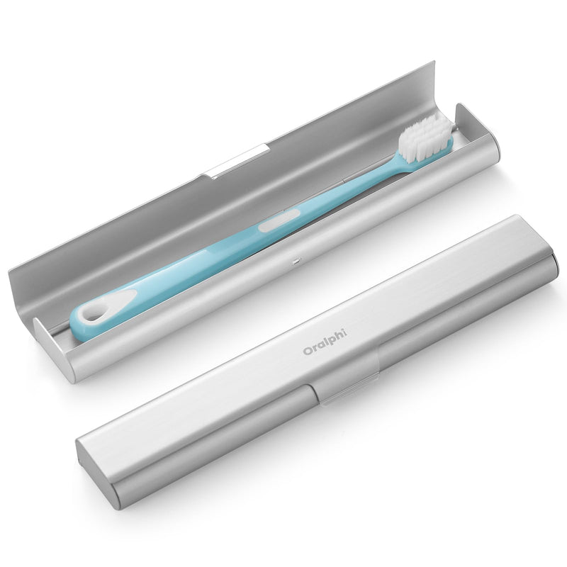 [Australia] - Aluminum Toothbrush Travel Case, Portable Travel Toothbrush Holder, Durable Manual Toothbrush Box Container for Traveling, Bathroom, Camping, Business Trip-1Pack Silver 1 Pack 
