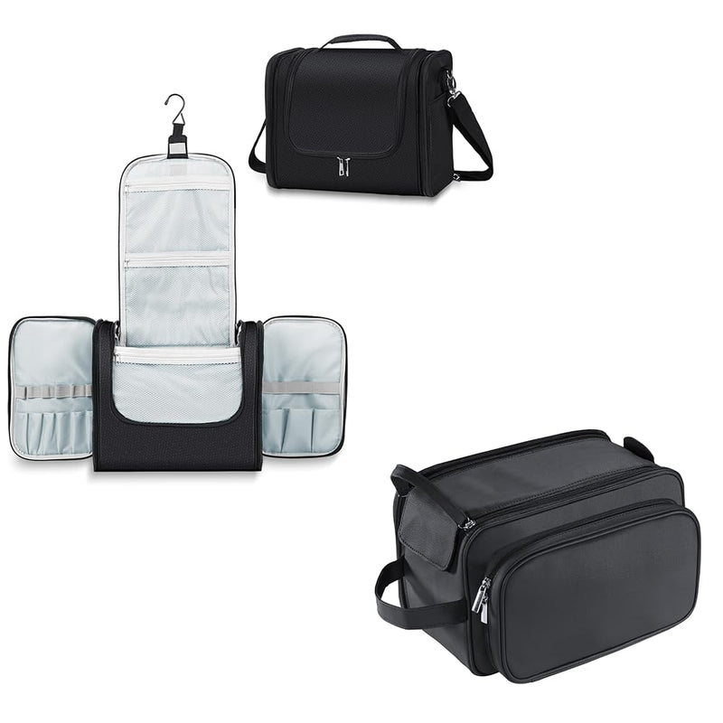 Extra Large Toiletry Bag and PVC LeatherToiletry Bag Black