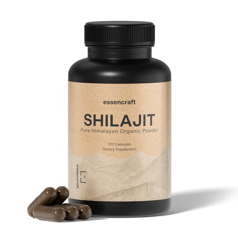 [Australia] - Organic Himalayan Shilajit Resin Extract - 1000mg Max Potency, Lab Tested Pure Shilajit for Men & Women, 85+ Trace Minerals Fulvic Acid, Immune Support, Energy, Cognition, 2 Month Supply, 120 Capsules 