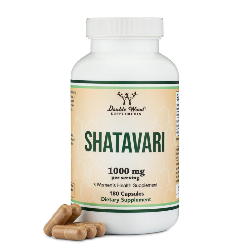 [Australia] - Organic Shatavari Capsules - 1,000mg Organic Shatavari Powder Per Serving (180 Capsules, 90 Day Supply) for Hormone Balance and Prolactin Production (Non-GMO, Gluten Free, Vegan Safe) by Double Wood 