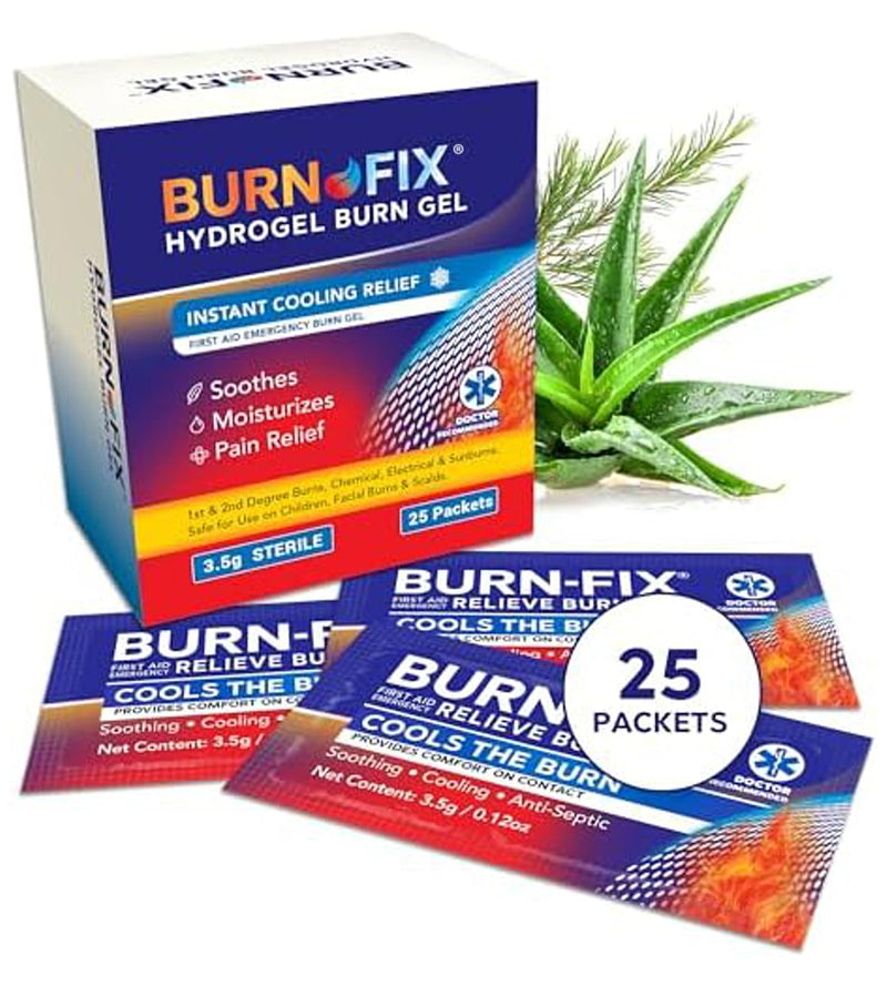 [Australia] - BurnFix¬Æ Hydrogel Burn Gel Packets ‚Äì 3.5 g Soothing First Aid Burn Cream for Instant Cooling Relief on Minor Burns, Sunburns & Scalds ‚îÇ Ideal Emergency Kit Essential (Pack of 25) 