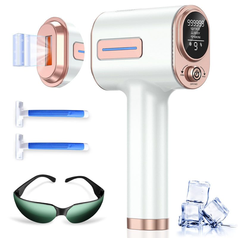 [Australia] - Laser Hair Removal, 999,900+ Flashes IPL Hair Removal Device for Women and Men, Ice-Cooling Painless Laser Hair Removal, At-Home Hair Remover for Armpits Back Facial Legs Arms Bikini Line 