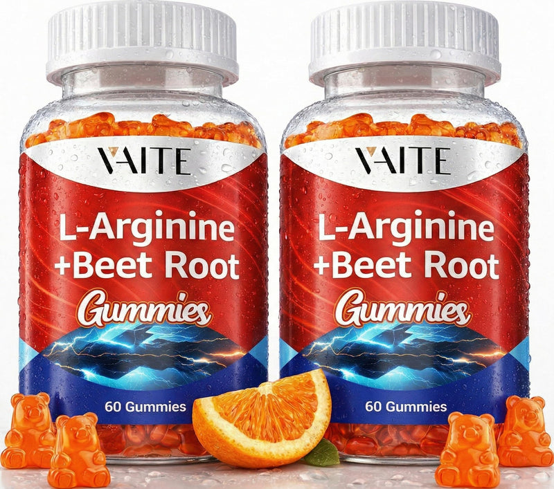 L Arginine 1000mg Supplement Beet Root Gummies - Double Strength, Energy Boost, Circulation Support and Stamina, Organic Chewable Beets Supplements for Men and Women, Vegan Gummy, Sugar-Free(2 Pack) 2 Pack