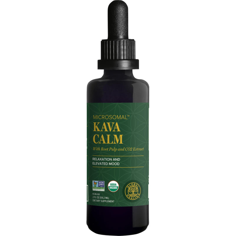 [Australia] - Global Healing Center - Organic Kava Calm - MicroSomal Tech, Pure Kava Drops - Induce Calmness, Particularly Those Involved with GABA 