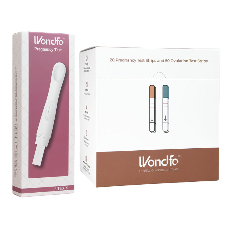 Wondfo Ovulation Test Strips and Pregnancy Test Strips Kit [50 LH + 20 HCG]+ Pregnancy Test [3 Pack]