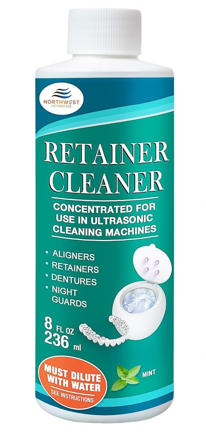 [Australia] - Ultrasonic Retainer Cleaner Solution Concentrate - Ultrasonic Denture Cleaner for Ultrasonic Machines - Cleans Mouthguards, Invisalign, and Nightguards - Updated Formula (Mint) (8 Ounces) 8 Ounces 