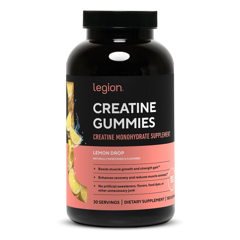 [Australia] - LEGION Creatine Monohydrate Gummies ‚Äì Clean Chewable Creatine Supplement for Strength, Endurance & Muscle Recovery ‚Äì 30 Lemon Drop Flavor Servings ‚Äì No Artificial Flavors or Sweeteners. 