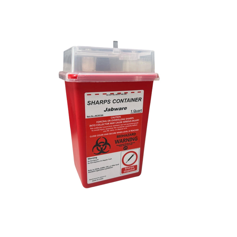 [Australia] - Sharps Container, Jabware, 1 Quart, in Home and Lab Usage Biohazard Needle and Syringe Disposal (Pack of 1) Red 