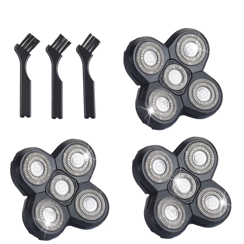 [Australia] - 3 Pack Shaver Replacement Blades for Fre*bi*d Bald Men Head Shaver Kit, 5 Blades Head Shaver Replacement Heads,Head and Face Electric Razor Shaver Heads 3 Pack(3 Brush) 