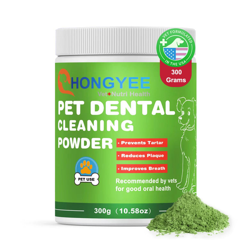 Dog Dental Powder(10.58OZ)-Teeth Cleaning Powder for Dogs, Plaque Off Powder for Dogs & Cats Breath Freshener Powder for Bad Breath, Tartar Remover, for Small/Medium/Large/Giant Dog - PawsPlanet Australia