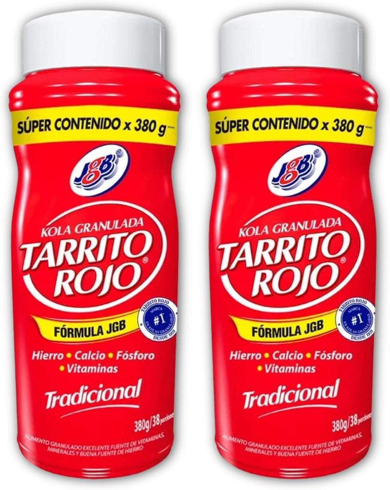 Kola Granulada Tradicional Sabor Tradicional 0- Pack de 2 Tarrito Rojo de 330 gramos - Mejorar el bienestar y la nutrición de tu Cuerpo - Suplemento Multivitamínico - Despensa Colombiana