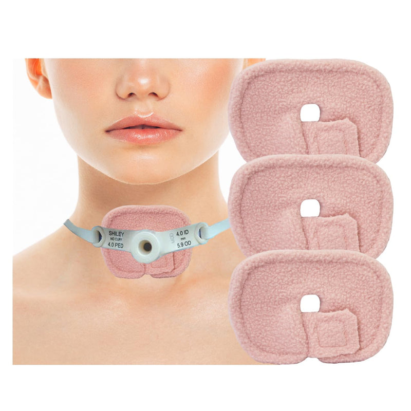 [Australia] - 3 Pack Trach Pads, Reusable Trach Tube Covers, Tracheostomy Dressing Pads Tracheostomy Tube Holder Pad, Tracheostomy Trach Tube Supplies, Trach Pads for Adaptive Surgical Tracheostomy Pad(Pink) Pink 