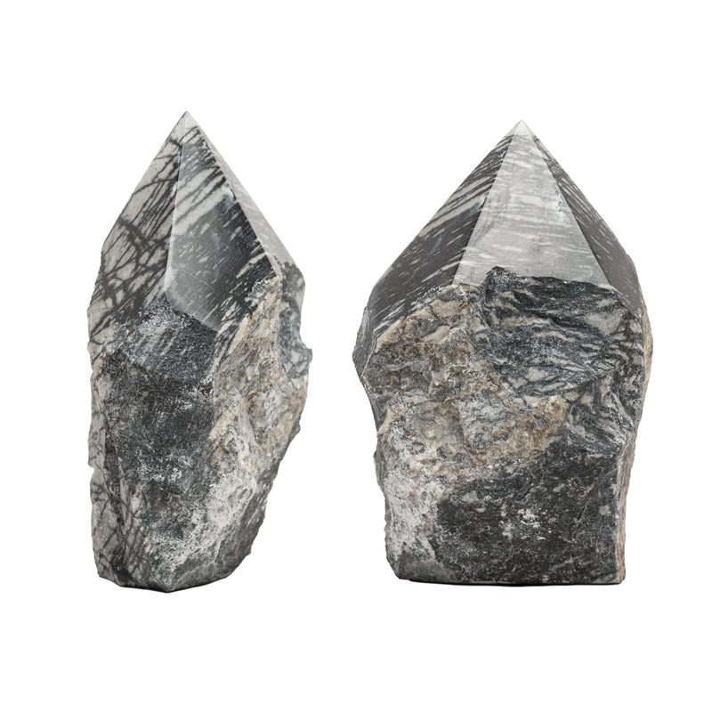 Net Jasper Crystal Points – (3 to 4 inches Height) Set of 2 Healing Stones for Meditation, Yoga, and Spiritual Practices – Natural Earthy Gemstones Net Jasper 3 to 4 Inch