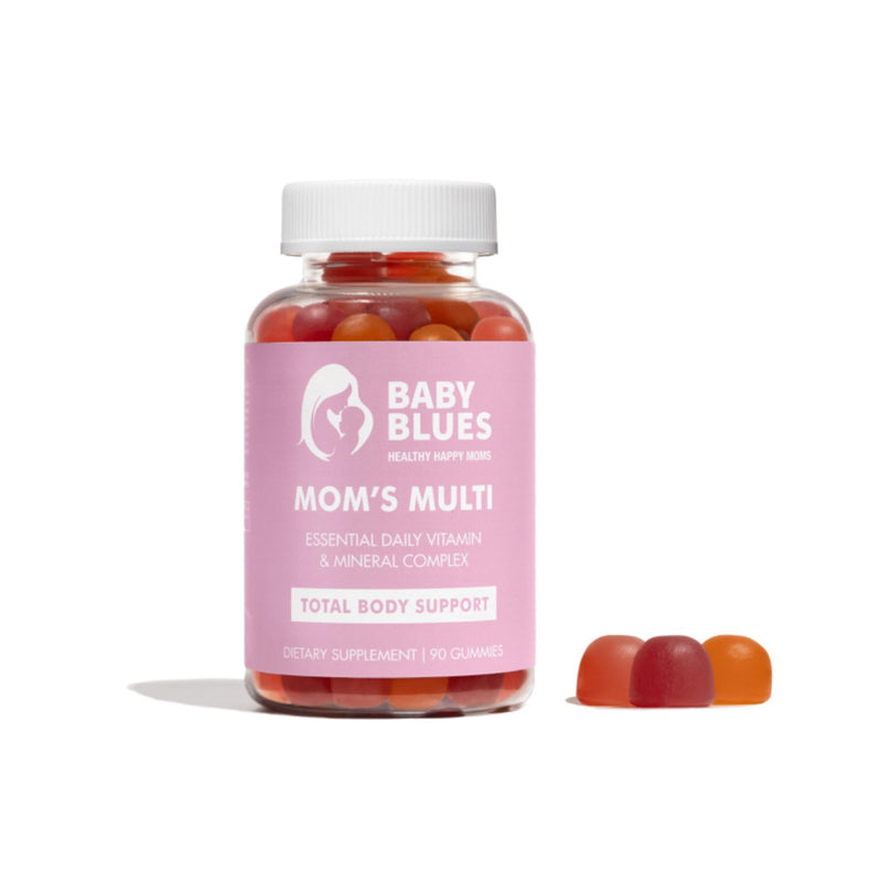 Baby Blues Multivitamin for Women, Daily Gummy Multivitamin for Moms with Biotin, B12, Folate, Vitamin D and Zinc, Hair Skin and Nails, Energy and Immune Support, Iron Free, 90 Count Orange